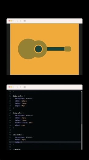 Pure CSS Guitar 🎸 No Images | ::before & ::after Magic#coding #webdesign #css #html #freefire