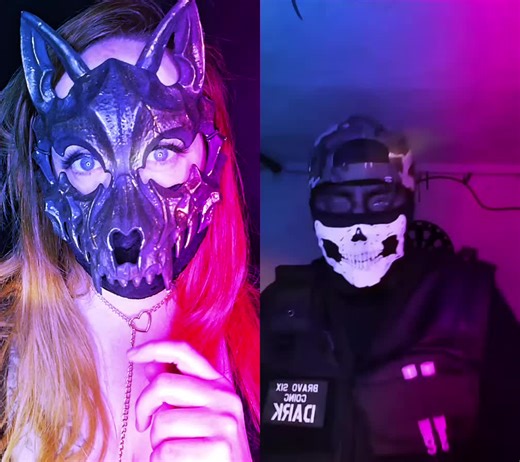 #Duett mit @Cs:Lt.BravoSix #maskedcosplayer renn doch nicht weg ! Gut küssen geht auch ! @Cs:Lt.BravoSix #masktok #masked #mask