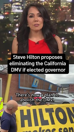 “Eliminate the DMV.” That was the message delivered by Republican gubernatorial candidate Steve Hilton during a campaign event in West Hollywood on Tuesday. The Trump-backed candidate stood outside a DMV office and vowed to eliminate the agency as an independent department, as part of his plan to tackle California’s high cost of living. Under Hilton’s proposal, routine services related to vehicle titles, registrations, license plates, and renewals would be shifted to local offices and certified