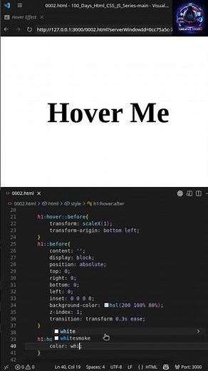 Hover Effect #viral #coding #frontendcourse #staticwebsitedesign #python #webdesign
