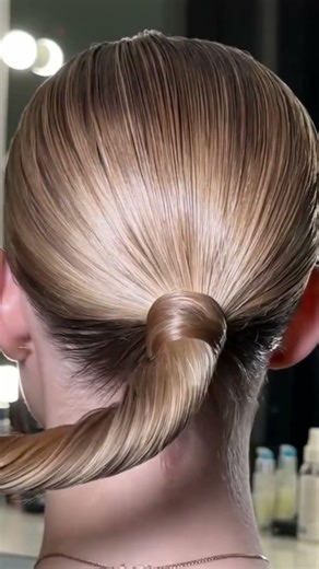 How to Get the Viral "Liquid Hair" Sleek Bun ✨(Step-by-Step).#neat #wigsandbeauty