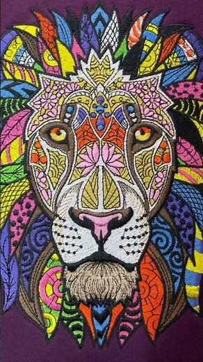 Hyperrealistic Mandala Lion Embroidery 🧵 | 99,000+ Stitches of Wild Detail | Machine-Ready Art #art