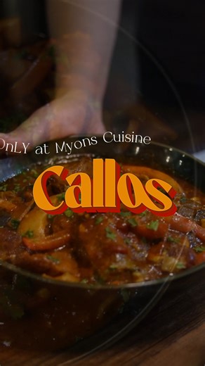 Slow-cooked to perfection, our Callos is a hearty Spanish-Filipino classic made with tender beef tripe, chorizo, and garbanzos in a flavorful tomato-based stew. Comforting, nostalgic, and full of bold flavors — only at Myons Cuisine. | Myons Cuisine