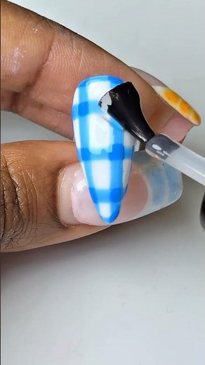 Learn perfect PLAID nails 🩵🧺🤍#plaidnails #naildesigns #diynails #simplenails #nailtutorial #nails