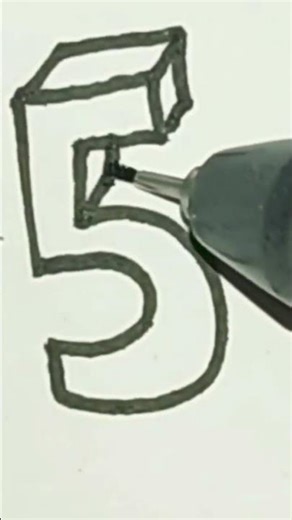 Fünf 5 in 3D zeichnen | Crunchbra ✏️🎨 #howtodraw