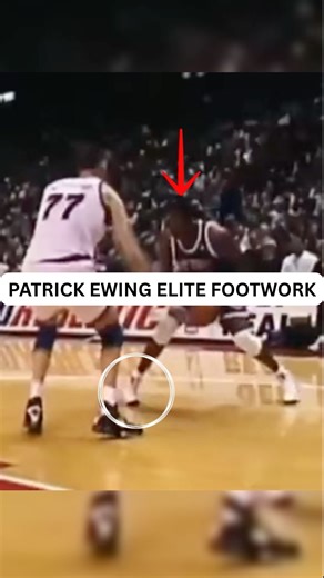 IsoScoring on Instagram: "Patrick Ewing had some of the best footwork and moves out of the mid-post. His footwork was one of the most underrated parts of his greatness. Ewing’s ability to move with purpose in the post without overusing dribbles is what made him so hard to guard for so long. Watch how he catches the ball in the mid-post area on the left side of the court versus a taller and slower defender, and stays low while taking a hard jab step with his right foot. This jab gets the defender