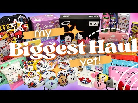My Biggest Haul Yet! BT21 Merch for Me! #trending #bts #kpop