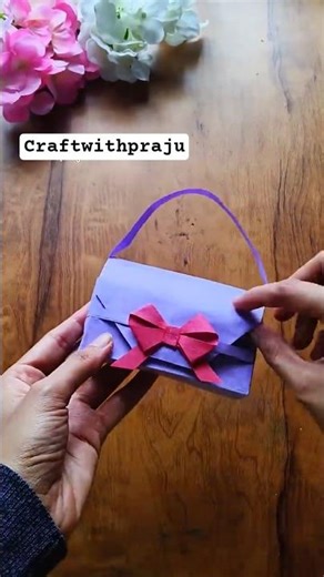 Making diy paper purse #shorts #diy #papercrafts