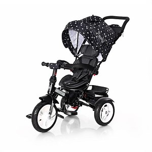 Tricicleta multifunctionala 4in1, Lorelli, Neo Air, roti mari cu camera, Black Crowns - eMAG.ro