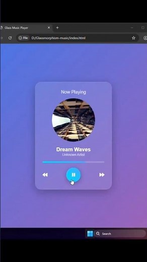 Modern Glassmorphism Music Player Using HTML CSS & JavaScript 🎵 #webdesign #coding #webdevelopment