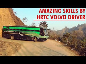 Volvo bus driving on narrowest roads | Delhi-Dharampur HRTC Himsuta | Himbus