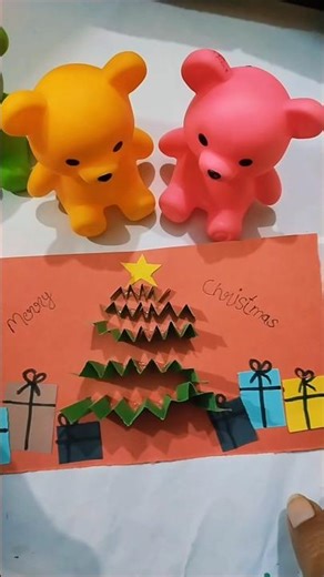 DIY Handmade Christmas Card 🌲✨#christmas #shorts #viral #youtubeshorts #trending #diy