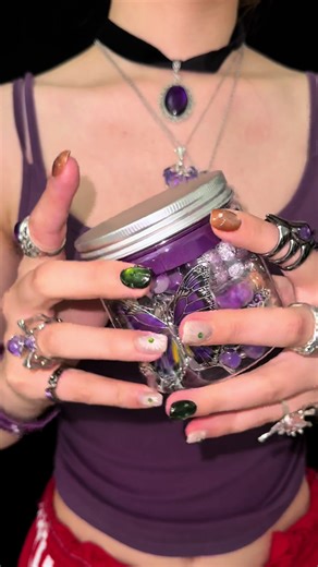 My luck and secrets are locked inside this PURPLE jar💜✝️#mysteryjewelryjar #purple #outfitideas