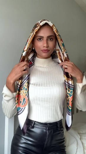 Square Satin Hijab Tutorial: How to Style Satin Scarf
