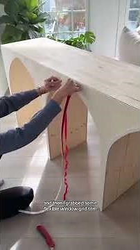 $2,300 Arhaus Console Dupe | DIY Sofa Table + Hidden Seating