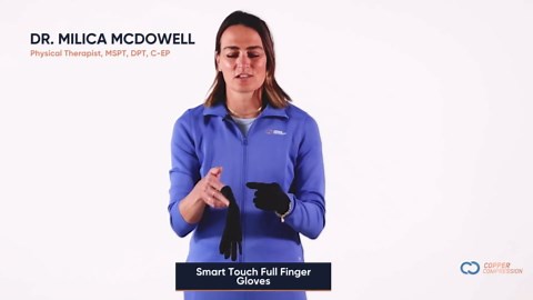 Copper Compression Full Finger Arthritis Gloves - Palm Grips - Touch Screen Fingertips - Compression Support for Carpal Tunnel, Pain Relief, Tendonitis - Fits Men & Women - 1 Pair - M