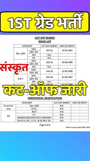 1st grade result 2025 | first grade sanskrit cut off | 1st grade latest update | #1stgraderesult