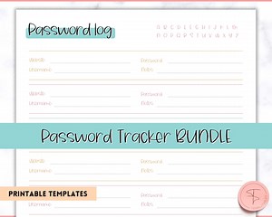Password Log BUNDLE, 3 Printable Password Trackers & Organizers, Password Keeper Sheet, Password Journal Book, Password Template Manager - Etsy UK