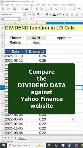 💰 How to Get DIVIDENDS in LibreOffice Calc (Yahoo Finance)