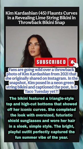 Kim Kardashian (45) Flaunts Curves in a Revealing Lime String Bikini in Throwback Bikini Snap