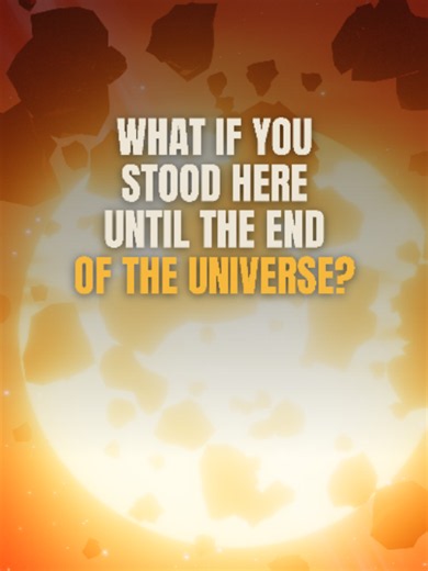 What if you stood in the same spot until the end of the universe? One lookout, one rock, and the whole future: the towers fall and the forest takes the city, the mountains wear down, the brightening Sun boils the oceans, Andromeda crashes into our galaxy, the Sun swells into a red giant and swallows the Earth, then blows off its shell and leaves a white dwarf, the stars go out one by one, black holes roam the dark and then evaporate too. The years run from 0 to 10^100. The fate of the city and t