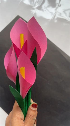 How to make Paper Calla Lily Tutorial PaperFlowers🌷#shorts #reels #diy