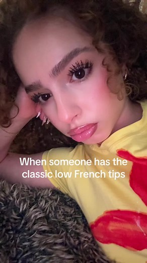 Join us with Classic Low French Tip Nails