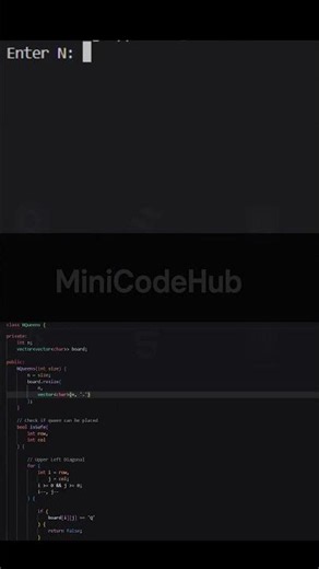 C++ N-Queens Problem | Backtracking #CPP #Algorithms #Backtracking #Coding #MiniCodeHub