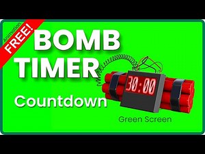 ✅ 30 Second Timer COUNTDOWN Dynamite Bomb Explosion Green Screen Stopwatch with Sound FREE Copyright