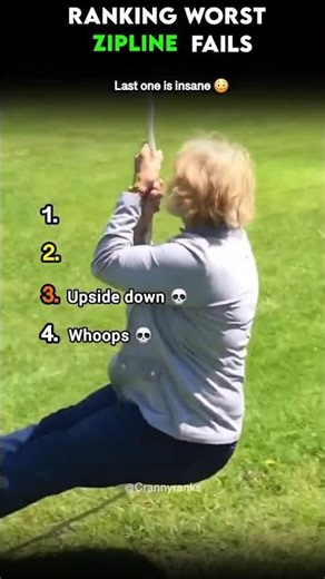 Ranking worst zipline fails #shorts #funnyfails #zipline #fails