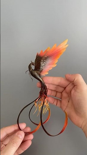 Crafted A Phoenix Statue By Air Dry Clay