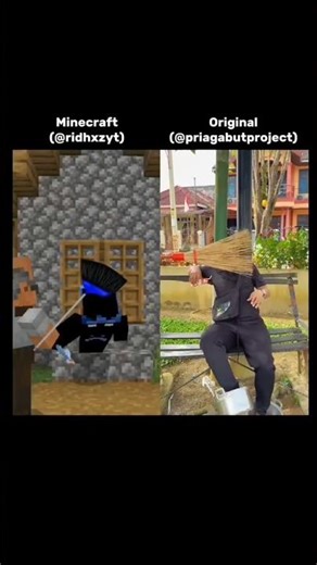 Original Vs Minecraft - EMOTIONAL Broom Seller!! #minecraft #funny #funnyshorts #originalvsremake...