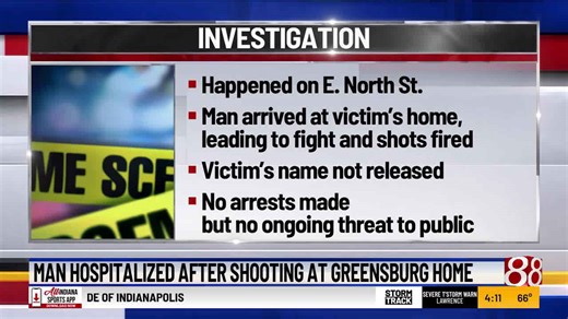 Man hospitalized after shooting at Greensburg, Indiana, home