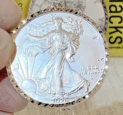 *2026* American Silver Eagle Diamond Bezel All Sterling Silver (S925) Keychain | eBay