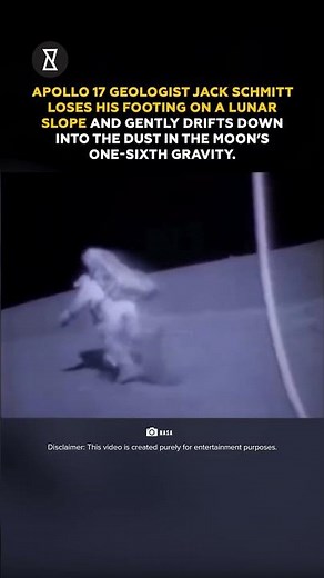 Apollo 17 Astronaut TRIPS on the Moon! (Rare Footage) #trendingshorts #space #nasa #facts