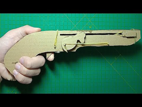 【DIY】Flintlock Pistol Musket From Cardboard | Rubber Band Slingshot musket