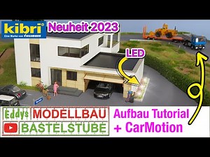 H0 Kibri Neuheit 2023, Kubushaus Anna + CarMotion Viessmann und Beleuchtung