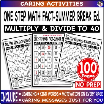 One-Step Multiply and Divide to 40 Fact Learn Focus Way Happy - Summer Break Ed.