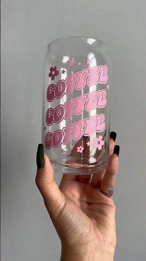 Learn how to transform a glass with permanent vinyl!✨ #creativefabricacrafts #vinylcraft #cricutmade