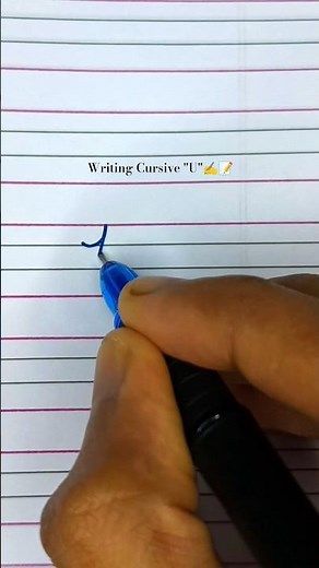 📝 Writing U In Cursive Writing ✍️📝 #shorts #alphabet #cursivewriting