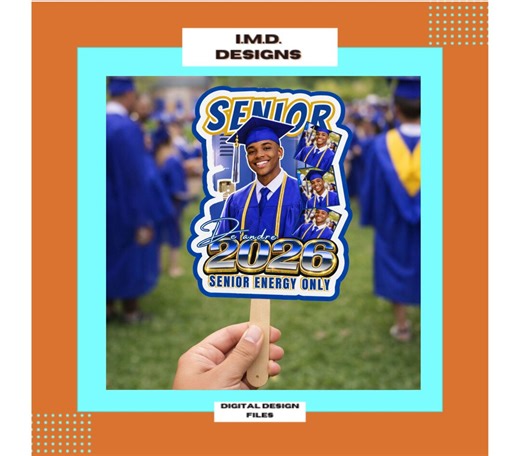 2026 Graduation Fan Template, Senior Photo Collage, Editable Grad Party (digital Download) - Etsy