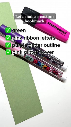 Custom Bookmark Making with Ribbon Letters and Glitter | Lettering Ideas