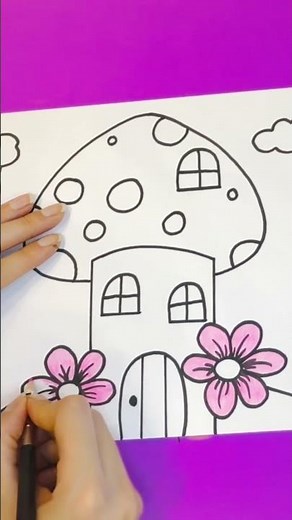 تعليم الرسم للأطفال /رسم فطر كيوت للأطفال #drawing #art #artforkids #artprojectsforkids