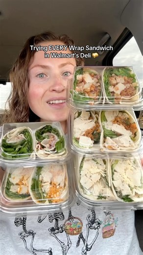 Morgan Chomps on Instagram: "TRYING EVERY WRAP SANDWICH AT WALMART! 索 have you tried any of these before? got a fav?  #walmartfinds #walmarthaul #sandwich #wrapsandwich #chickenwrap #caesarsalad #blt #groceryhaul #bacon #barbecue #foodreview #lunchideas"