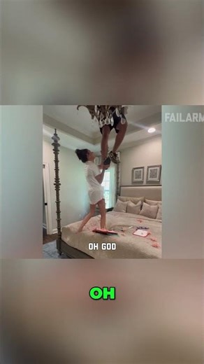 Epic Bedroom Chandelier Stunt Gone WRONG! 🤯