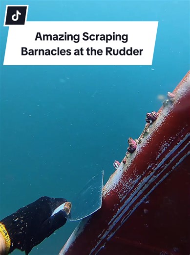 Part 2 , Amazing Scraping Barnacles at the Rudder. #workhard #dive #ship #work #satisfyingvideos