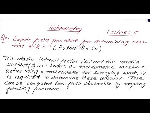 Field Procedure for Determining constant 'K' and 'C' | Tacheometry | Prashant YT | BE/Diploma |