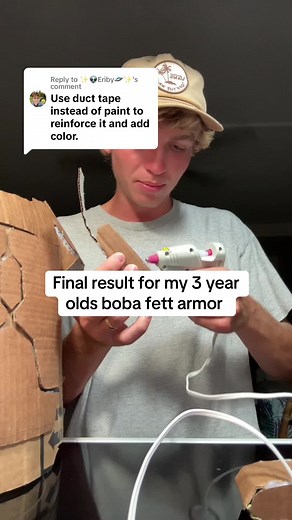 Eric on Instagram: "and my wife did all the painting! She did great! He loves it! Diy cardboard boba fett armor star wars armor #dad #husband #parent #baby #diy"