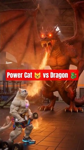 Power Cat vs Dragon 🐉🔥 Who Wins This Epic Battle? #shorts