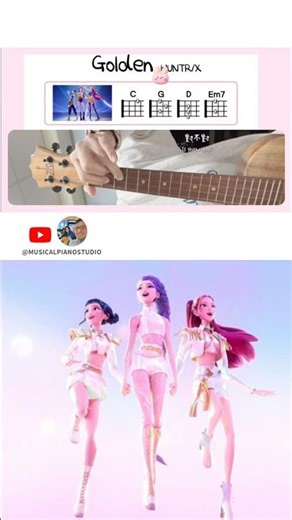 Golden – Easy Ukulele Left-Hand Chords | Quick TutorialGolden 左手和弦烏克麗麗快速教學 #kpop#Golden